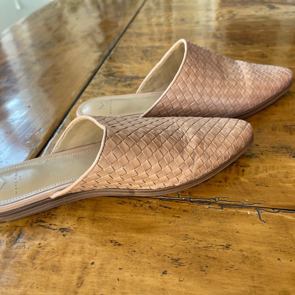 Marc Fisher Light Brown Woven Mules